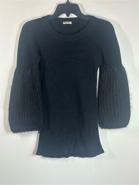 Miu Miu - Black Mohair Balloon Sleeve Knit Sweater IT 40 Vintage Made in Italy